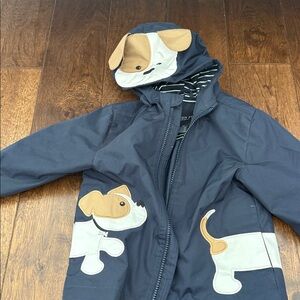London Fog Navy Blue Kids Raincoat with Dog Design